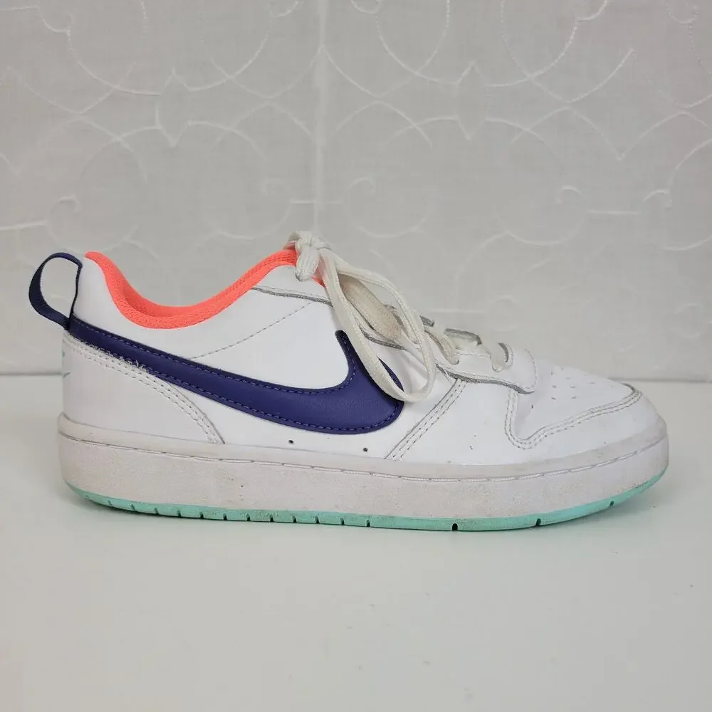 Nike Court Borough Low 2 Kids Sneakers Size 7.5 White All Day Play BQ5448-112